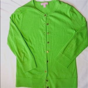 EUC Lilly Pulitzer Green button up Cardigan. XS